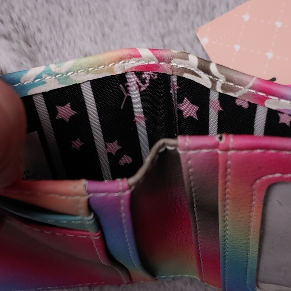NWT Betsey Johnson LUV snap wallet card ID holder rainbow heart LBMONEYG - Picture 7 of 8